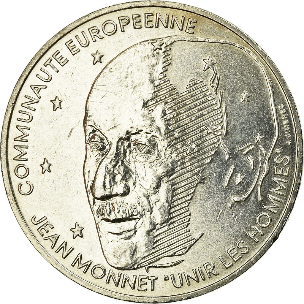 Coin, France, Jean Monnet, 100 Francs, 1992, MS(60-62), Silver, KM:1120