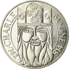 Coin, France, Charlemagne, 100 Francs, 1990, MS(60-62), Silver, KM:982