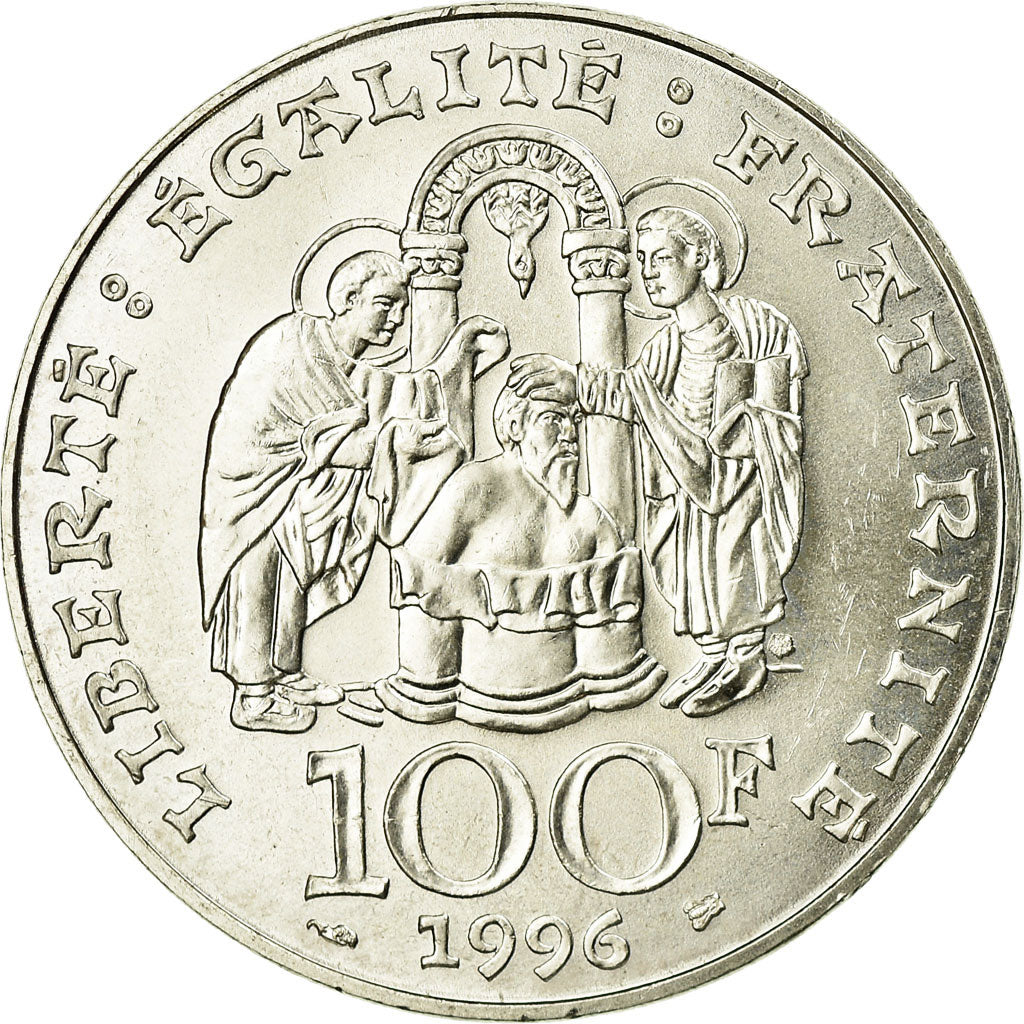 Coin, France, Clovis, 100 Francs, 1996, MS(60-62), Silver, KM:1180