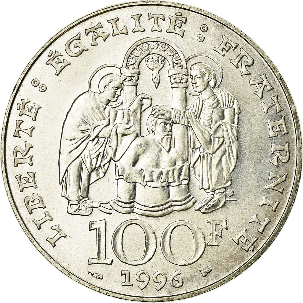 Moneta, Francia, Clovis, 100 Francs, 1996, SPL, Argento, KM:1180, Gadoury:953