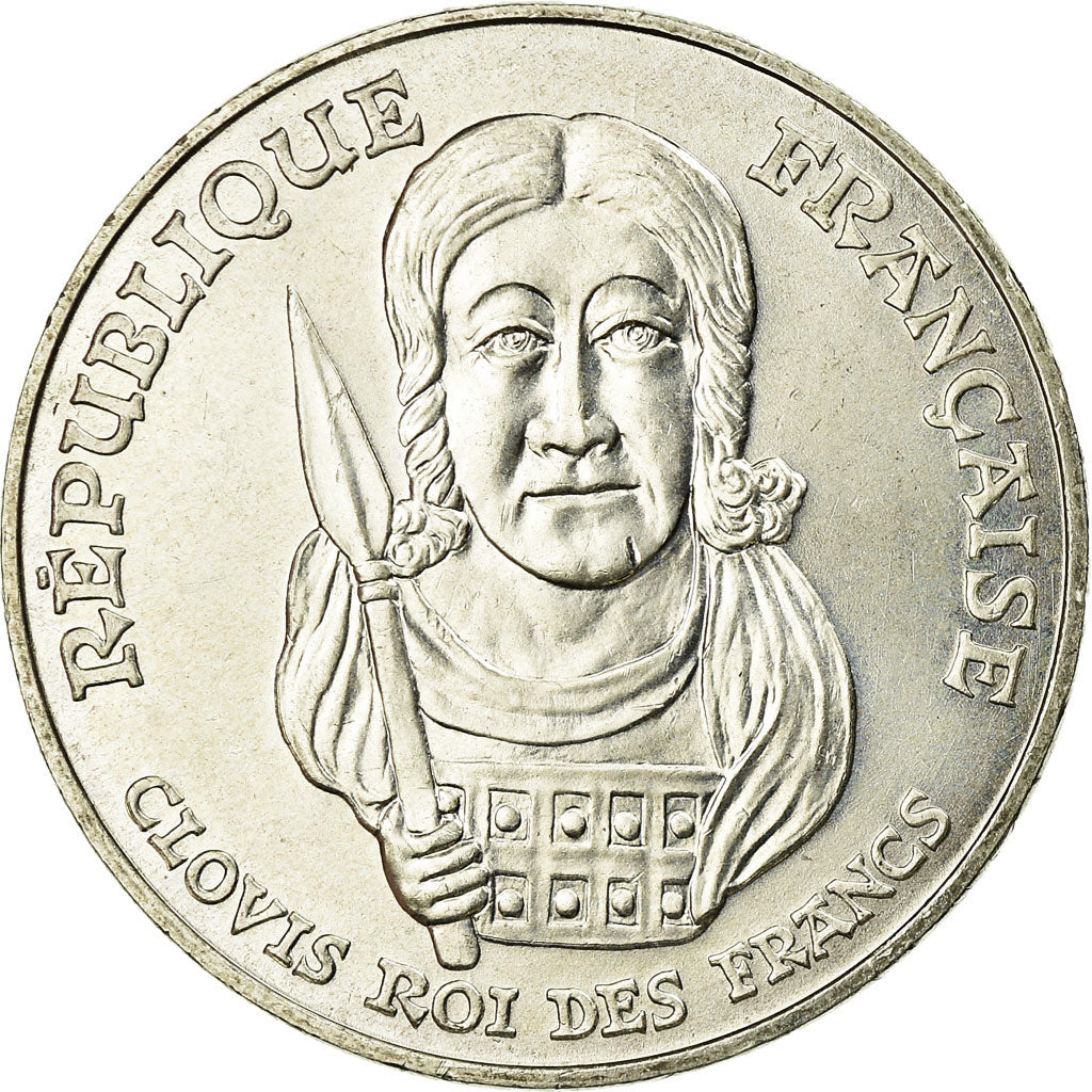 Coin, France, Clovis, 100 Francs, 1996, MS(60-62), Silver, KM:1180, Gadoury:953