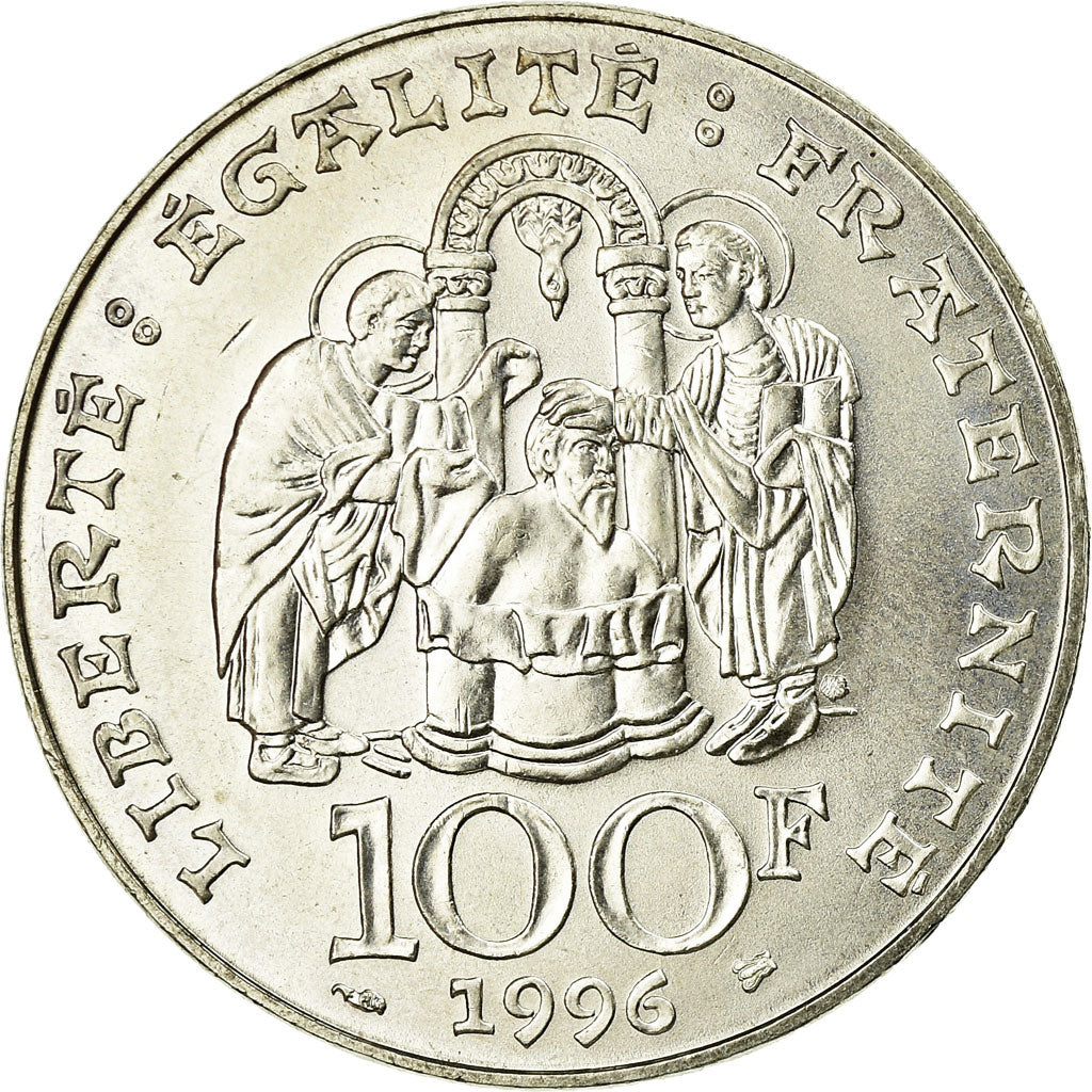 Coin, France, Clovis, 100 Francs, 1996, MS(60-62), Silver, KM:1180, Gadoury:953