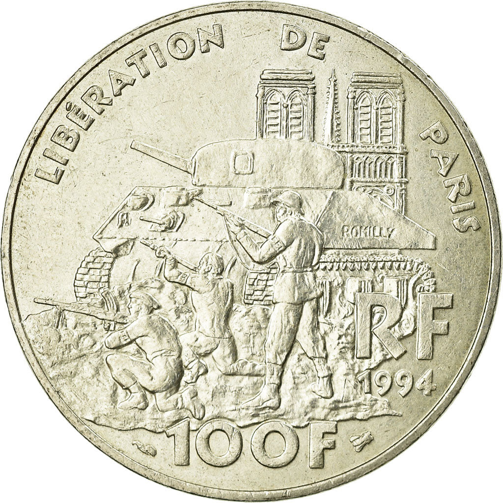 Moneda, Francia, Libération de Paris, 100 Francs, 1994, EBC, Plata, KM:1045.1