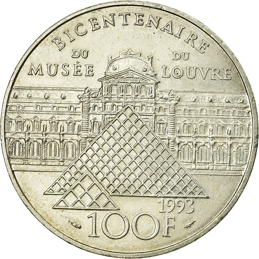 Moeda, França, Liberté guidant le peuple, 100 Francs, 1993, AU(55-58), Prata