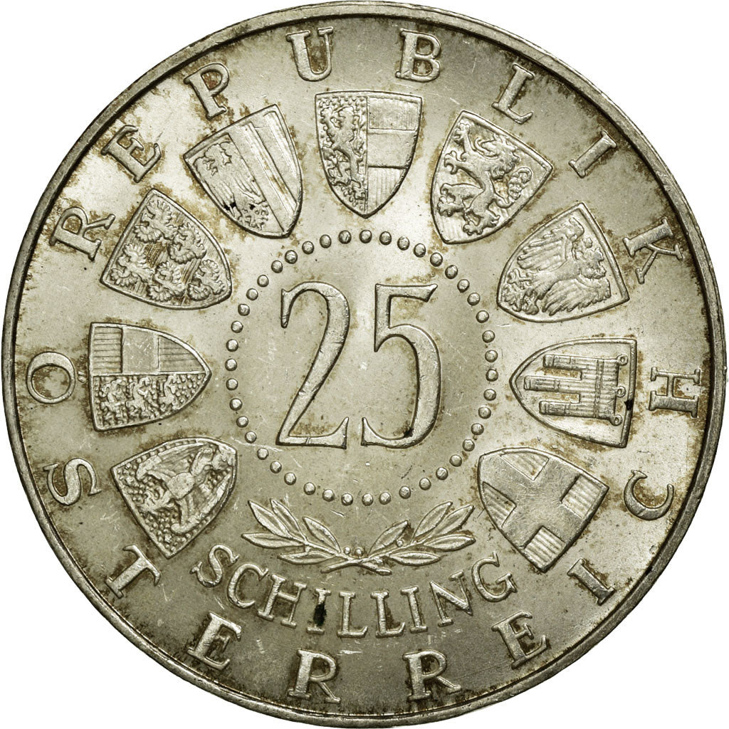 Coin, Austria, 25 Schilling, 1956, AU(55-58), Silver, KM:2881