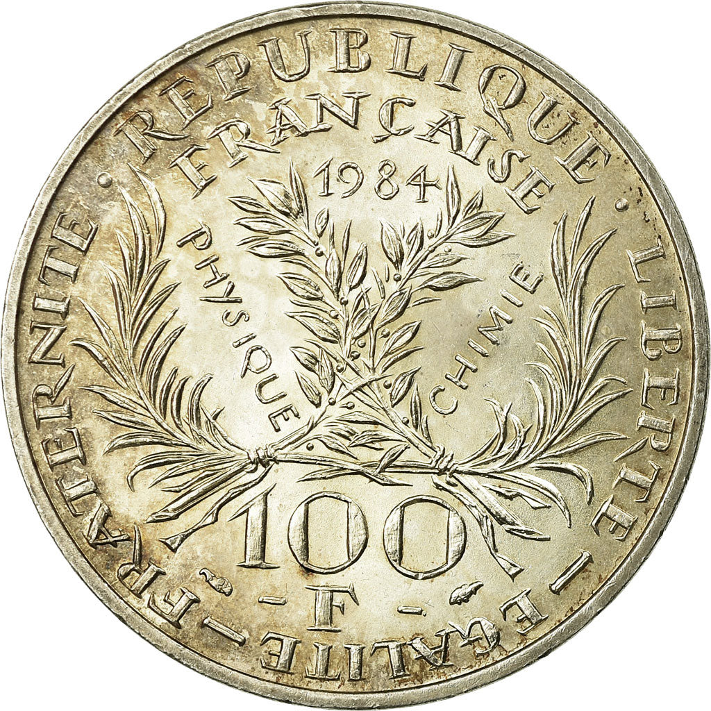 Moneta, Francja, Marie Curie, 100 Francs, 1984, AU(50-53), Srebro, KM:955