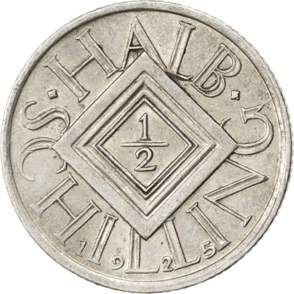 AUSTRIA, 1/2 Schilling, 1925, KM #2839, AU(55-58), Silver, 19, 2.95