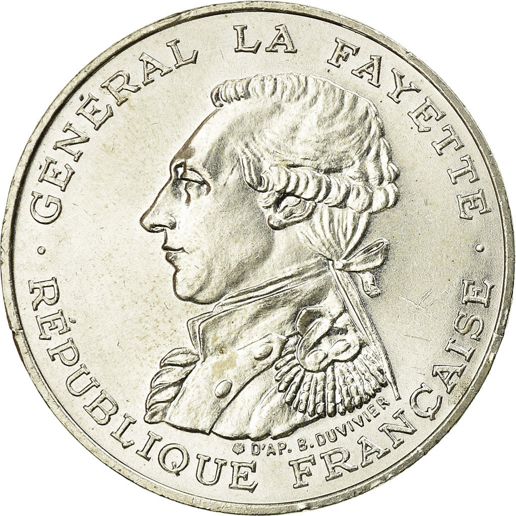 Coin, France, Lafayette, 100 Francs, 1987, MS(60-62), Silver, KM:962