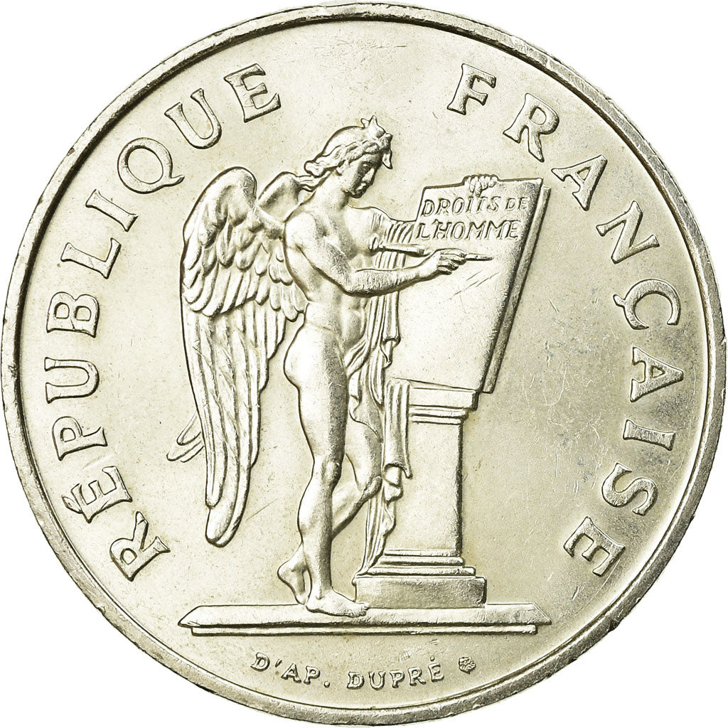 Coin, France, Droits de l'Homme, 100 Francs, 1989, AU(55-58), Silver, KM:970