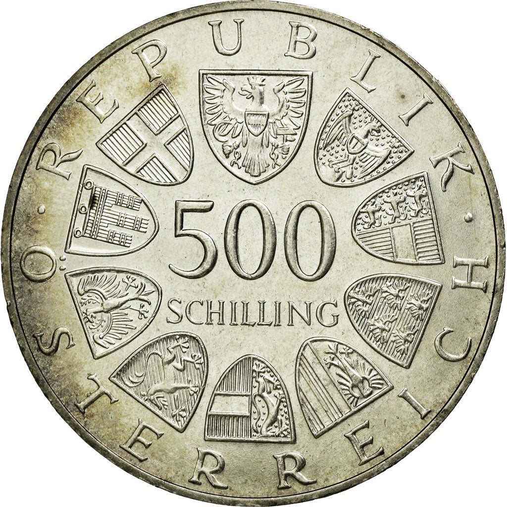 Coin, Austria, 500 Schilling, 1987, AU(55-58), Silver, KM:2981