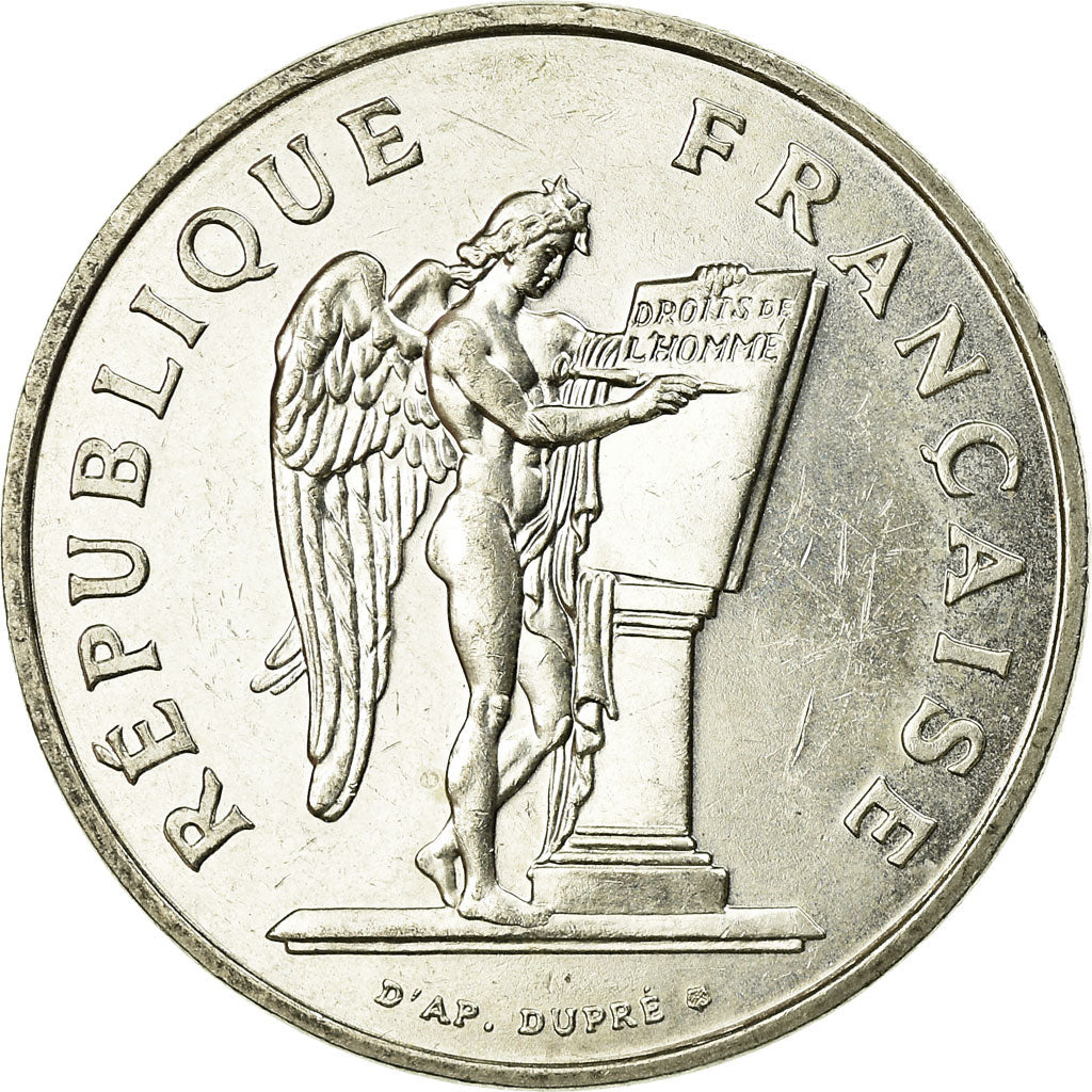 Münze, Frankreich, Droits de l'Homme, 100 Francs, 1989, VZ, Silber, KM:970