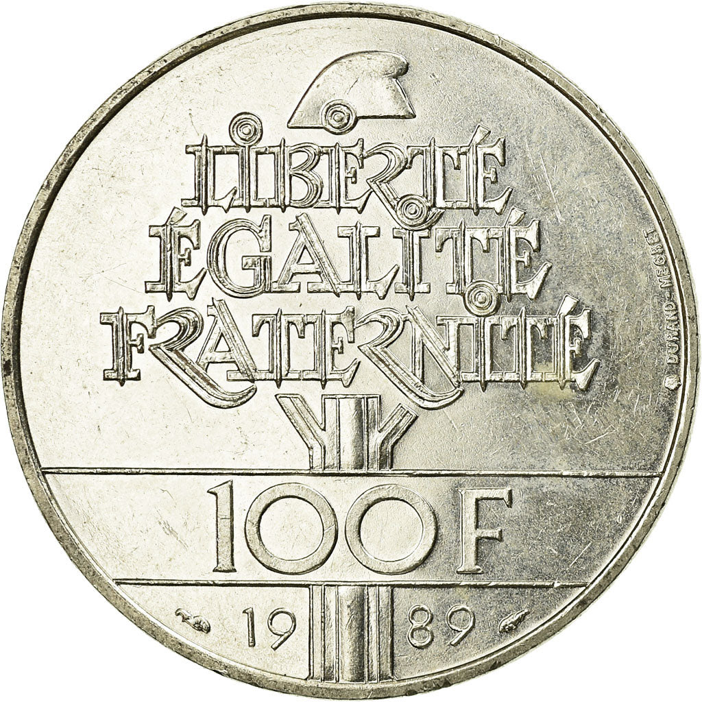 Münze, Frankreich, Droits de l'Homme, 100 Francs, 1989, VZ, Silber, KM:970