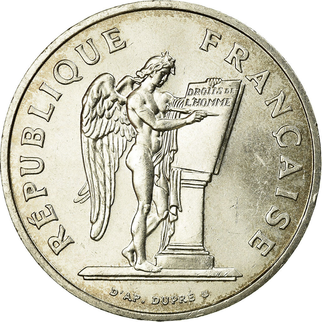 Munten, Frankrijk, Droits de l'Homme, 100 Francs, 1989, PR, Zilver, KM:970