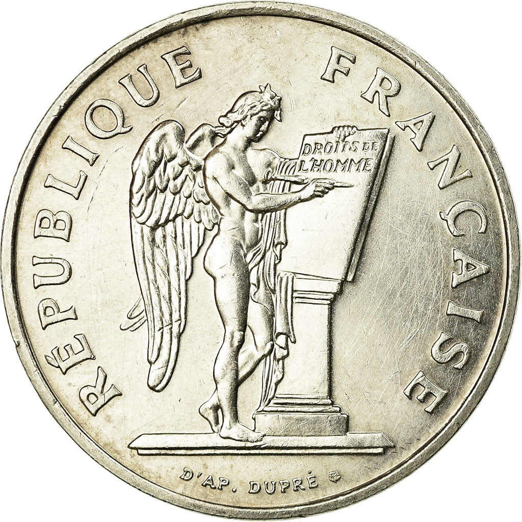 Munten, Frankrijk, Droits de l'Homme, 100 Francs, 1989, PR, Zilver, KM:970