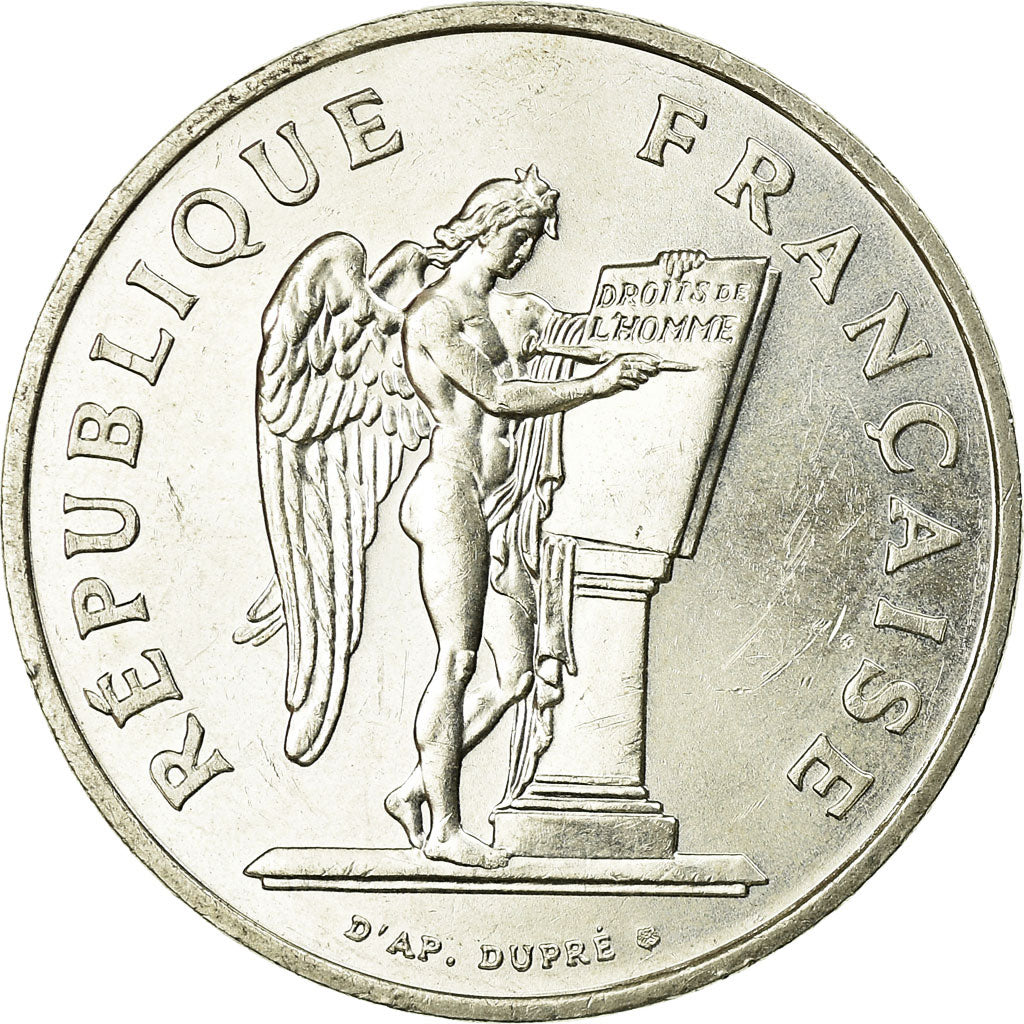 Coin, France, Droits de l'Homme, 100 Francs, 1989, AU(55-58), Silver, KM:970