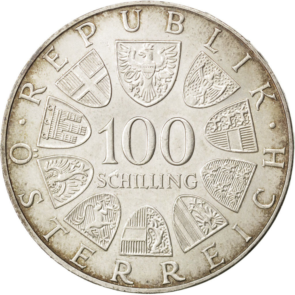 AUSTRIA, 100 Schilling, 1979, KM #2944, AU(55-58), Silver, 36, 24.04