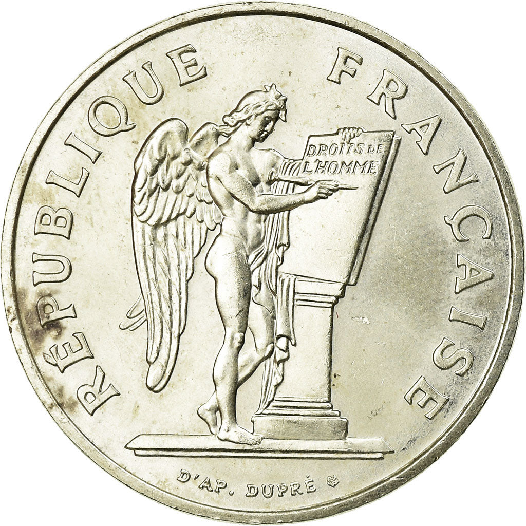 Münze, Frankreich, Droits de l'Homme, 100 Francs, 1989, VZ, Silber, KM:970
