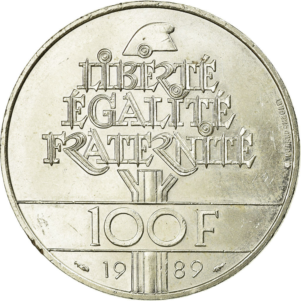 Münze, Frankreich, Droits de l'Homme, 100 Francs, 1989, VZ, Silber, KM:970