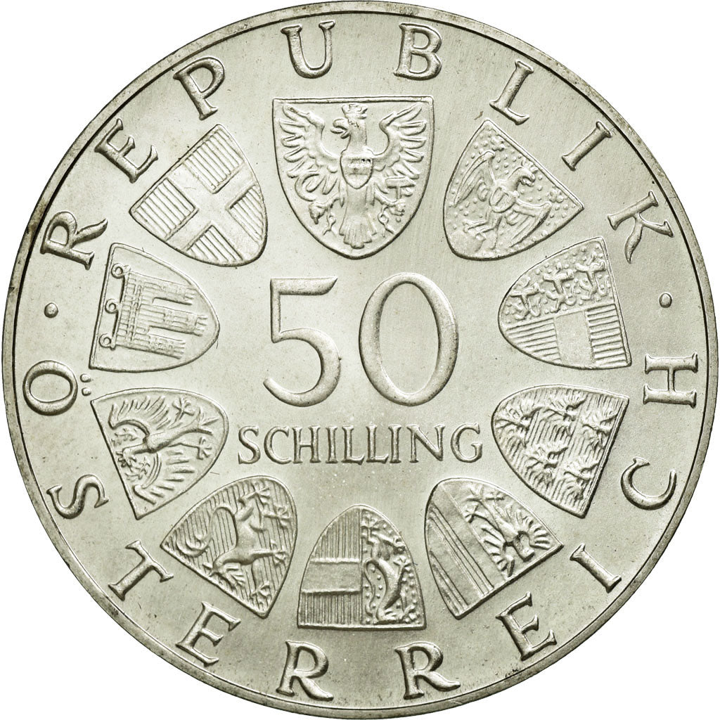 Coin, Austria, 50 Schilling, 1974, AU(55-58), Silver, KM:2922