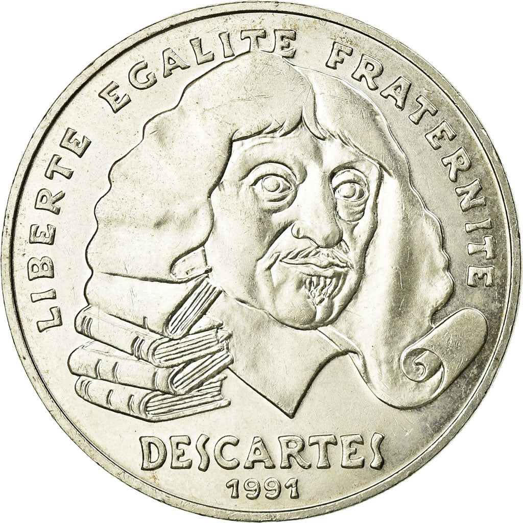 Monnaie, France, Descartes, 100 Francs, 1991, SUP+, Argent, KM:996