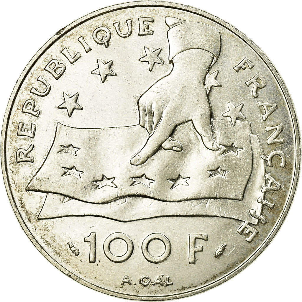 Monnaie, France, Descartes, 100 Francs, 1991, SUP+, Argent, KM:996