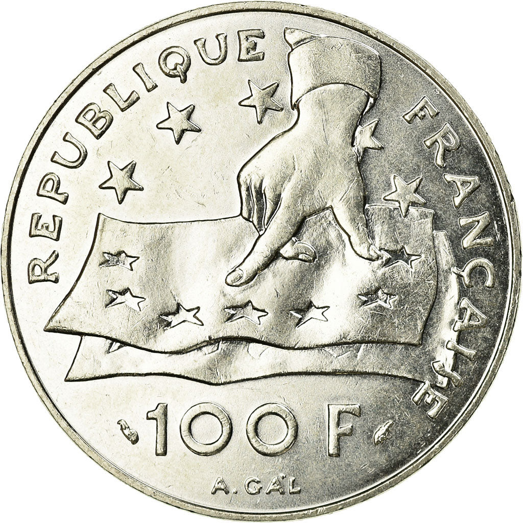 Monnaie, France, Descartes, 100 Francs, 1991, SUP+, Argent, KM:996