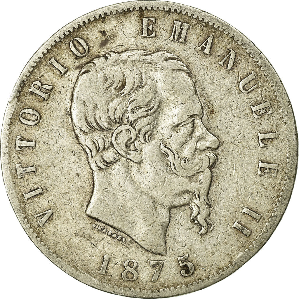 Monnaie, Italie, Vittorio Emanuele II, 5 Lire, 1875, Milan, TB, Argent, KM:8.3