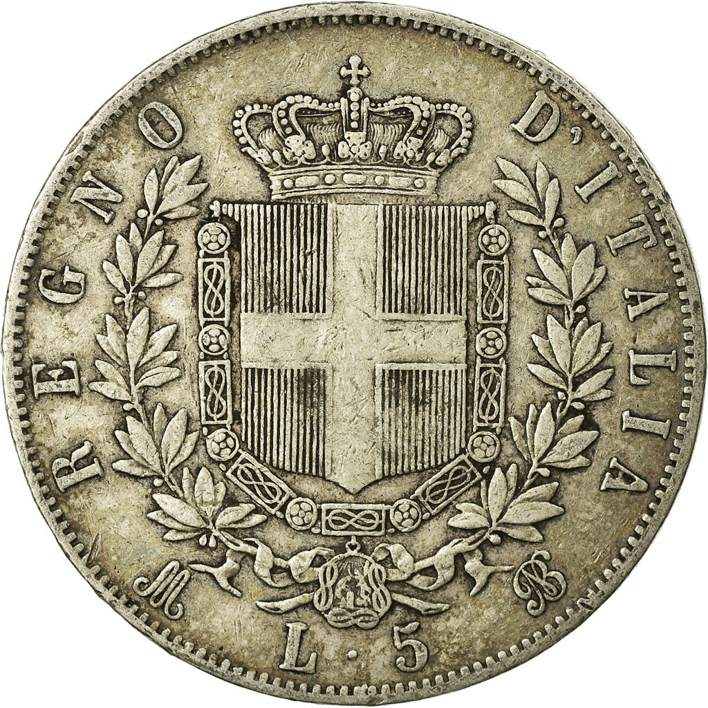 Münze, Italien, Vittorio Emanuele II, 5 Lire, 1869, Milan, S, Silber, KM:8.3