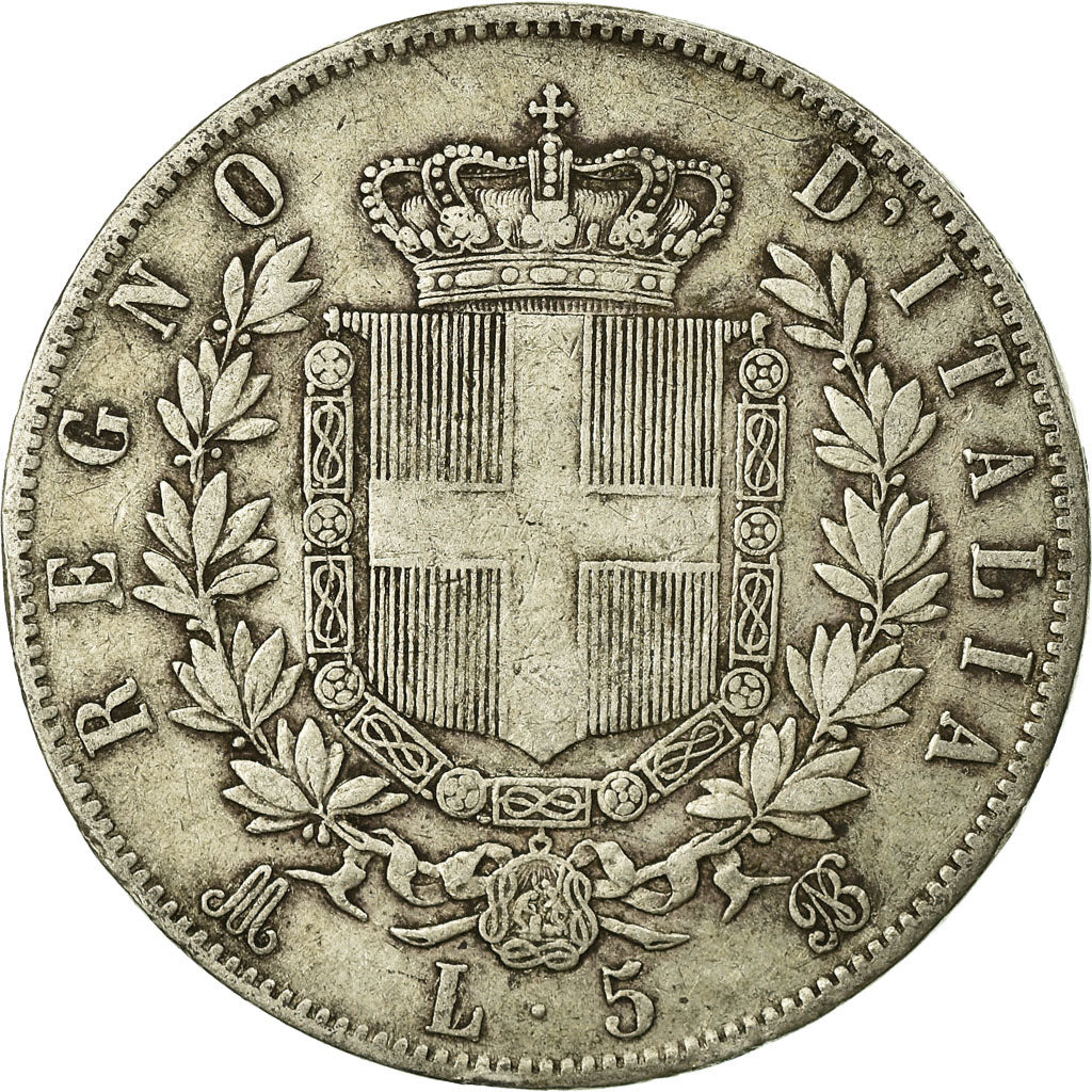 Münze, Italien, Vittorio Emanuele II, 5 Lire, 1869, Milan, S, Silber, KM:8.3