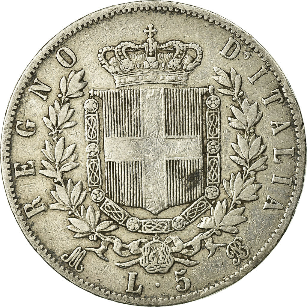Monnaie, Italie, Vittorio Emanuele II, 5 Lire, 1869, Milan, TB, Argent, KM:8.3