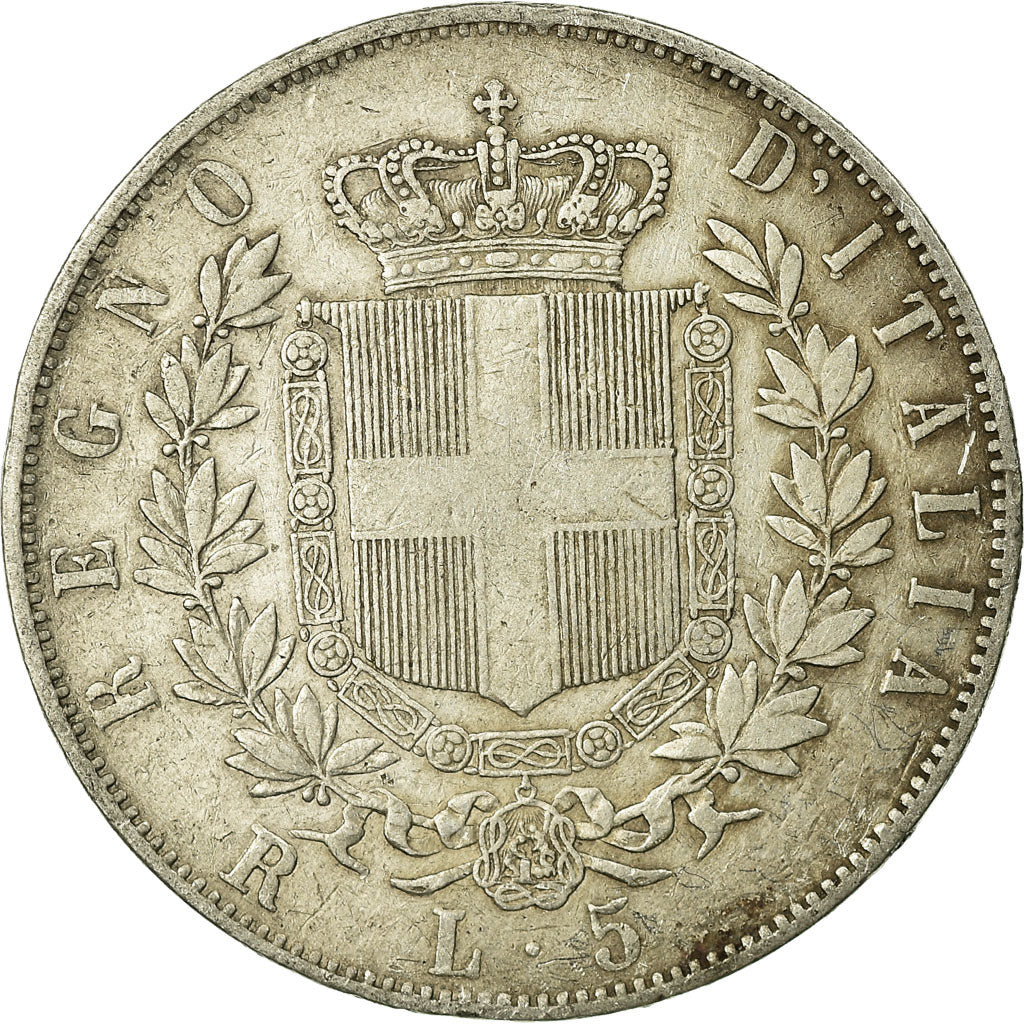 Coin, Italy, Vittorio Emanuele II, 5 Lire, 1878, Rome, VF(30-35), Silver, KM:8.4