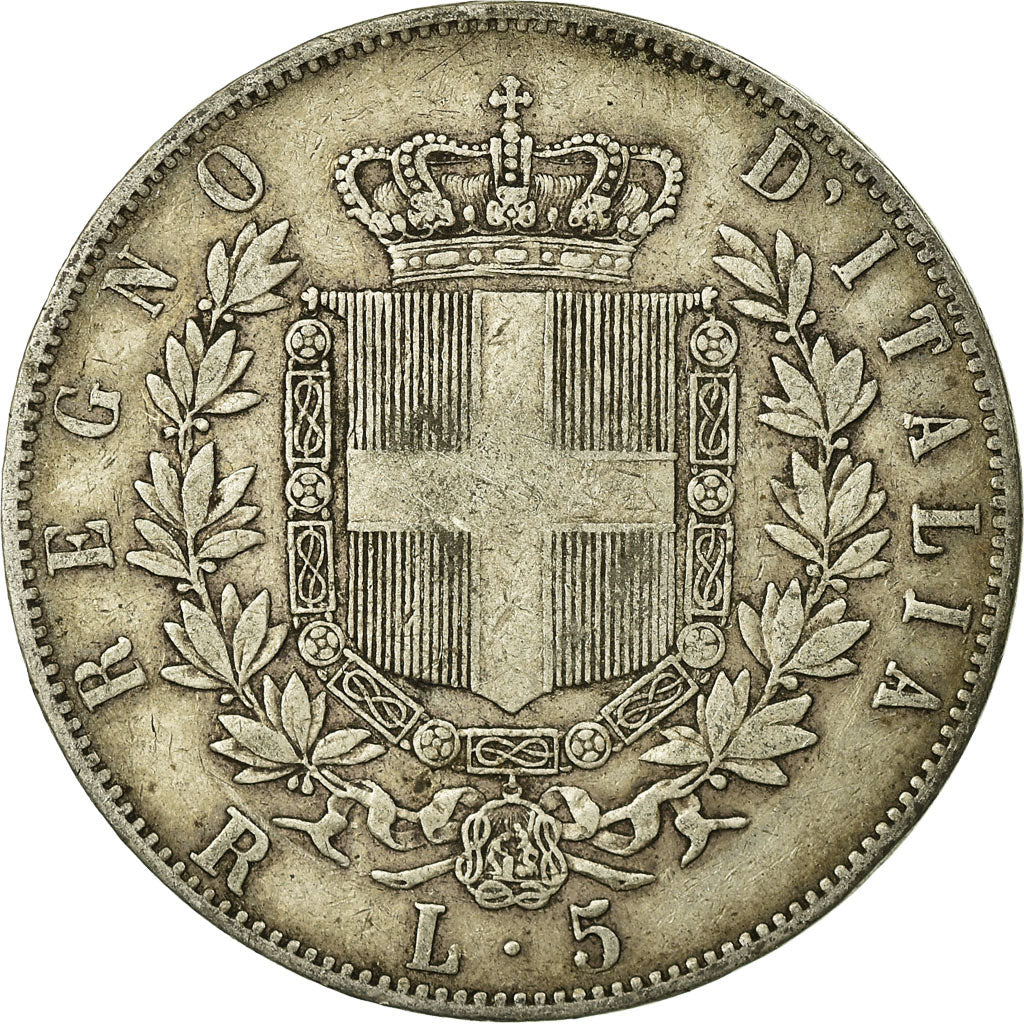 Coin, Italy, Vittorio Emanuele II, 5 Lire, 1878, Rome, VF(20-25), Silver, KM:8.4