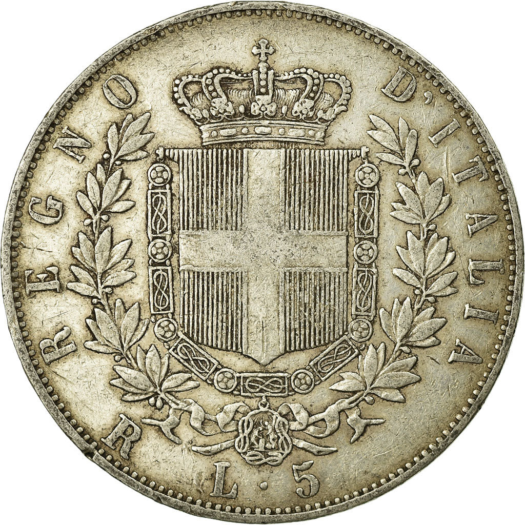 Coin, Italy, Vittorio Emanuele II, 5 Lire, 1878, Rome, VF(20-25), Silver, KM:8.4