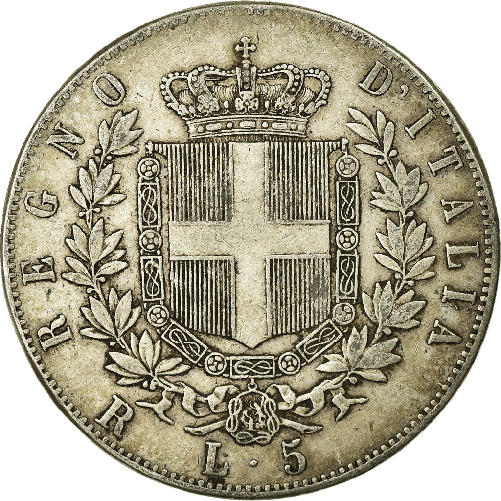 Coin, Italy, Vittorio Emanuele II, 5 Lire, 1878, Rome, VF(20-25), Silver, KM:8.4