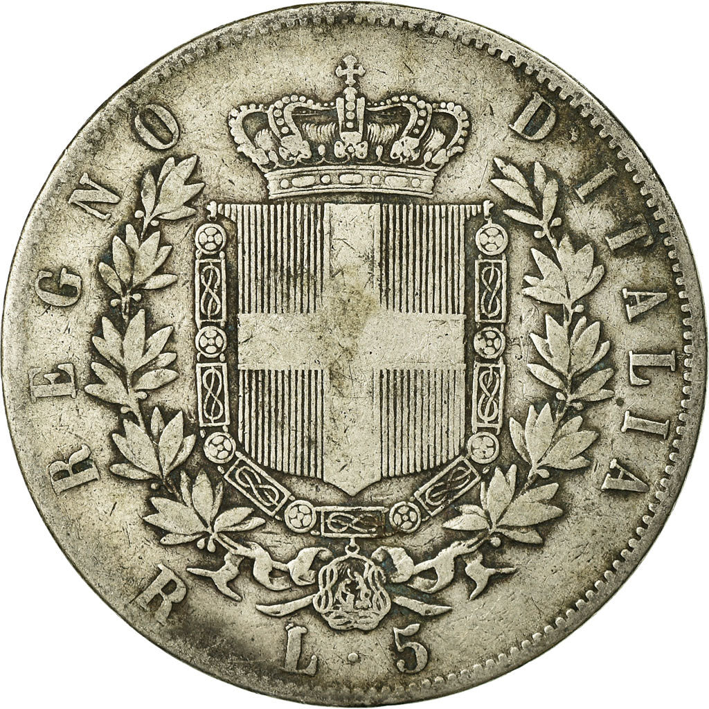 Coin, Italy, Vittorio Emanuele II, 5 Lire, 1878, Rome, VF(20-25), Silver, KM:8.4