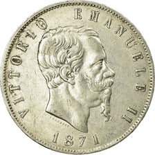 Coin, Italy, Vittorio Emanuele II, 5 Lire, 1871, Milan, VF(30-35), Silver