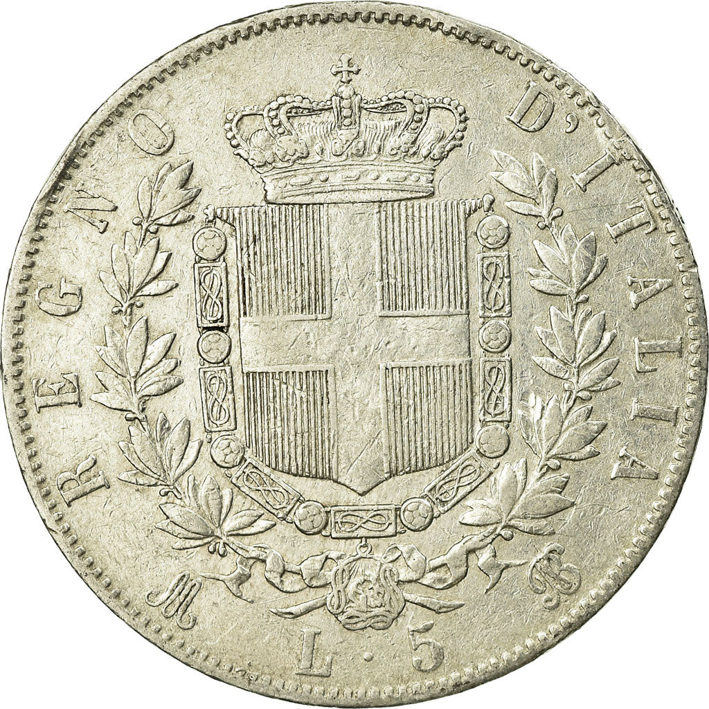 Münze, Italien, Vittorio Emanuele II, 5 Lire, 1871, Milan, S+, Silber, KM:8.3