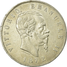 Münze, Italien, Vittorio Emanuele II, 5 Lire, 1872, Milan, S+, Silber, KM:8.3
