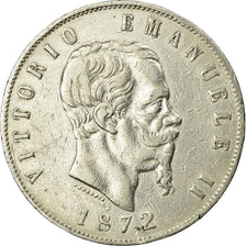 Coin, Italy, Vittorio Emanuele II, 5 Lire, 1872, Milan, VF(30-35), Silver