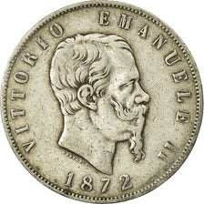 Monnaie, Italie, Vittorio Emanuele II, 5 Lire, 1872, Milan, TB, Argent, KM:8.3
