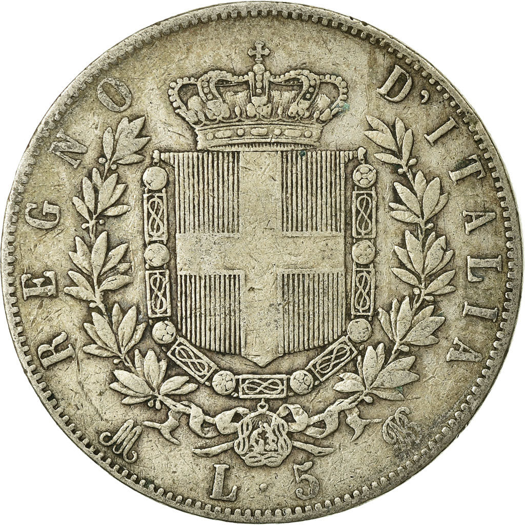 Monnaie, Italie, Vittorio Emanuele II, 5 Lire, 1872, Milan, TB, Argent, KM:8.3