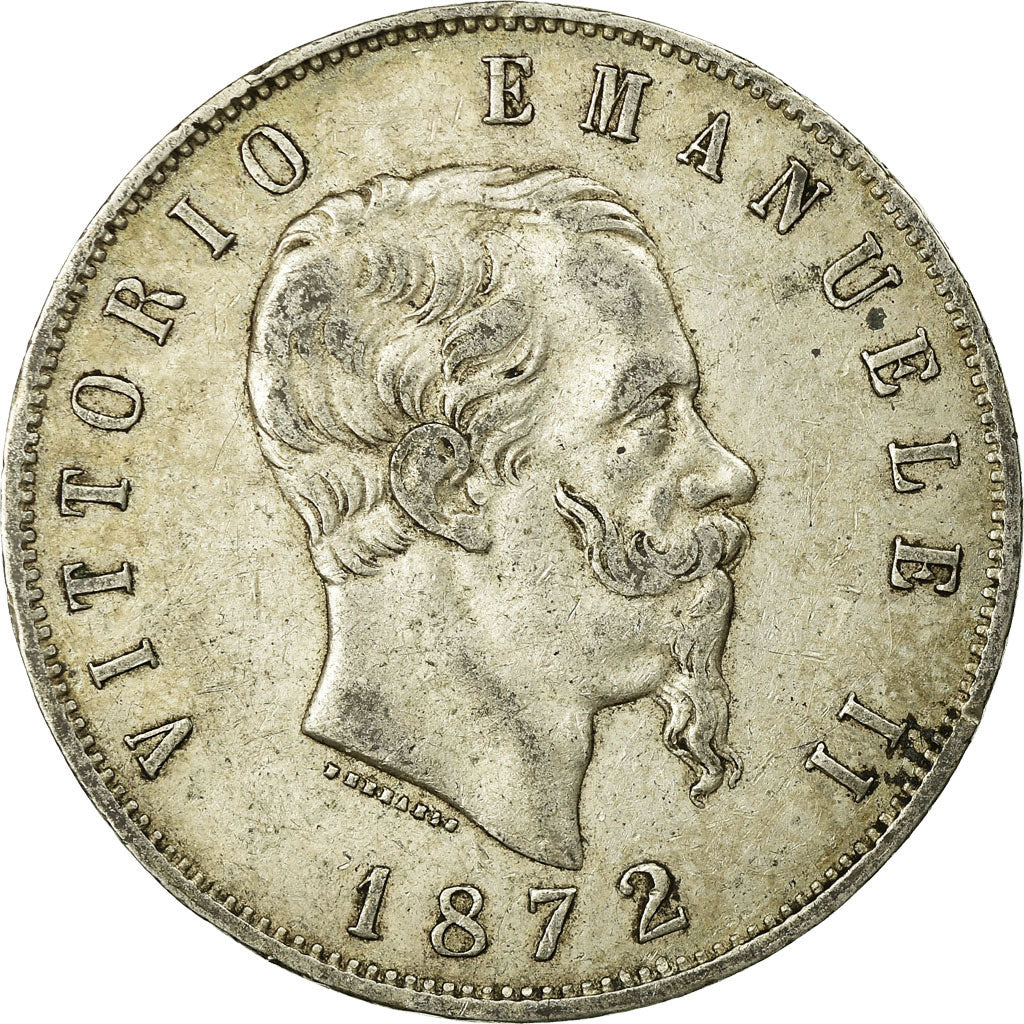 Monnaie, Italie, Vittorio Emanuele II, 5 Lire, 1872, Milan, TB, Argent, KM:8.3