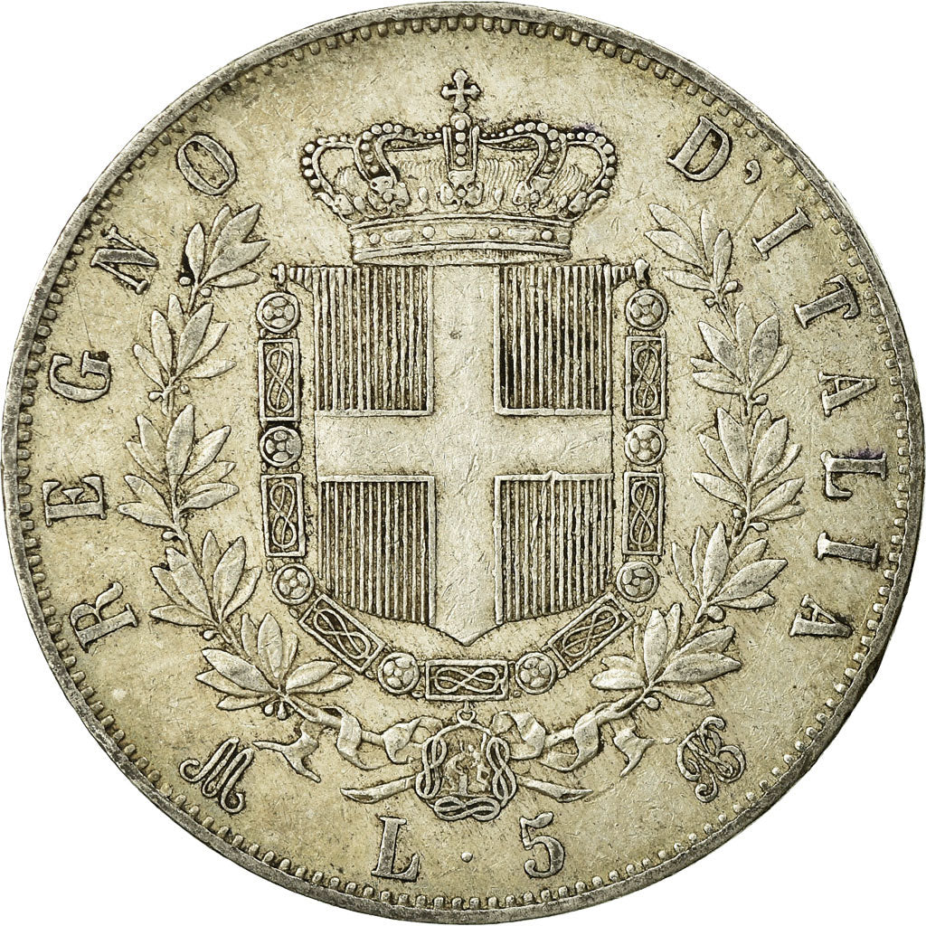 Monnaie, Italie, Vittorio Emanuele II, 5 Lire, 1872, Milan, TB, Argent, KM:8.3