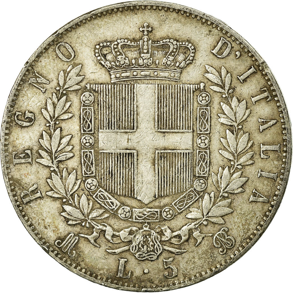 Münze, Italien, Vittorio Emanuele II, 5 Lire, 1870, Milan, S, Silber, KM:8.3