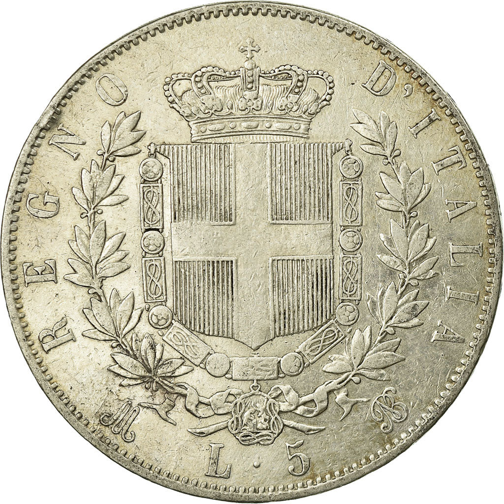Coin, Italy, Vittorio Emanuele II, 5 Lire, 1873, Milan, VF(30-35), Silver