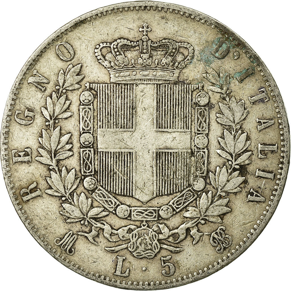 Moneta, Italia, Vittorio Emanuele II, 5 Lire, 1873, Milan, MB, Argento, KM:8.3