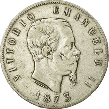 Münze, Italien, Vittorio Emanuele II, 5 Lire, 1873, Milan, S, Silber, KM:8.3