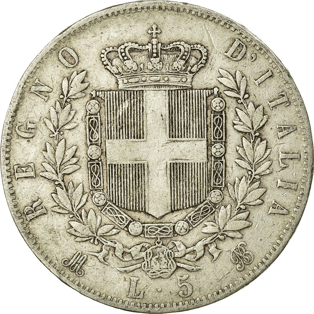 Münze, Italien, Vittorio Emanuele II, 5 Lire, 1873, Milan, S, Silber, KM:8.3