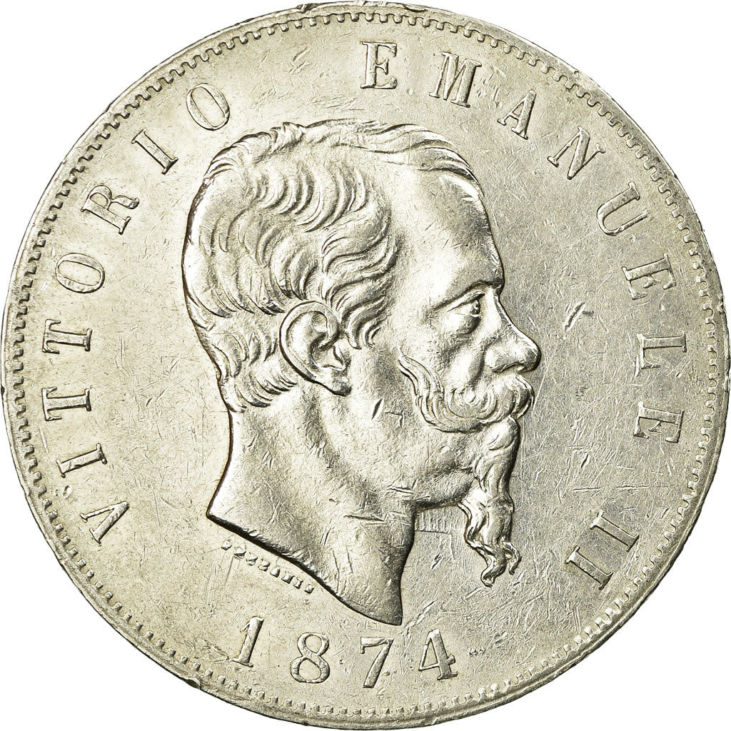 Monnaie, Italie, Vittorio Emanuele II, 5 Lire, 1874, Milan, TTB, Argent, KM:8.3