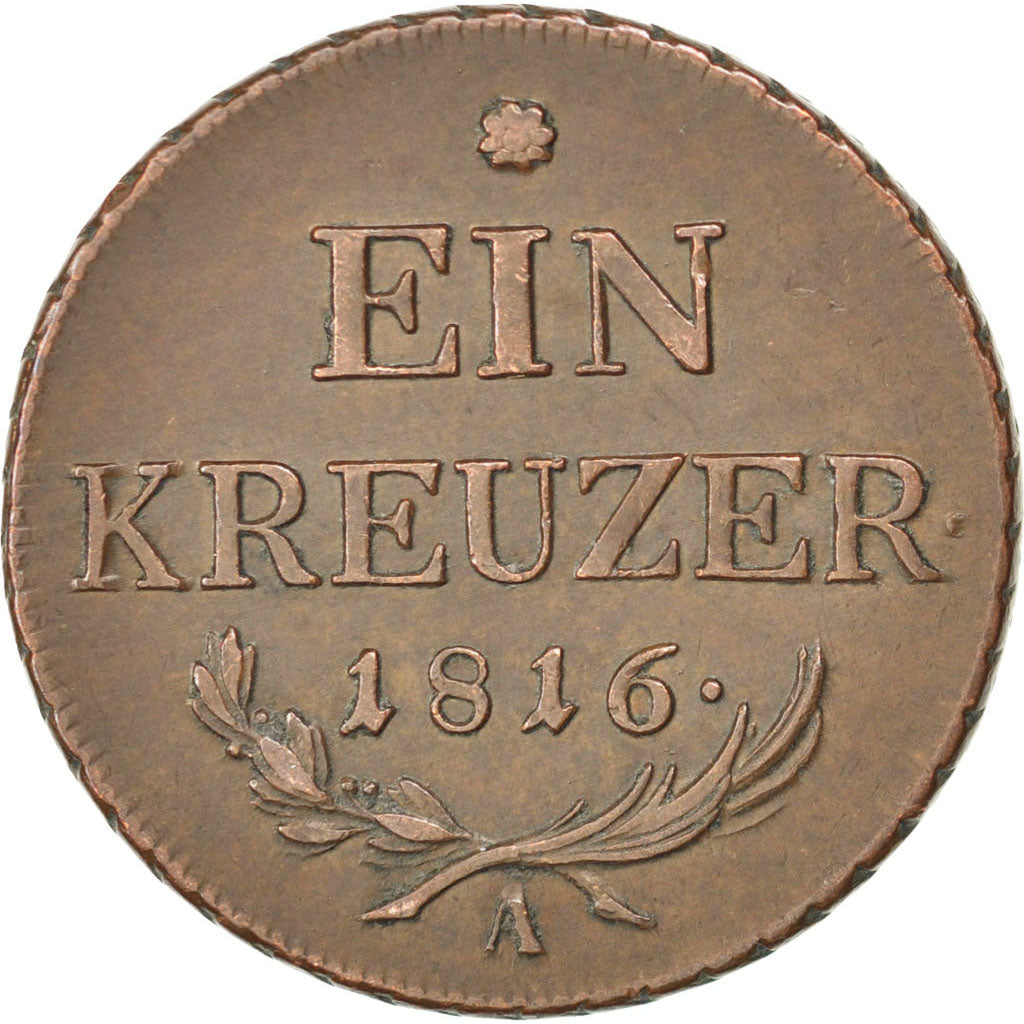 AUSTRIA, Kreuzer, 1816, Vienne, KM #2113, AU(50-53), Copper, 26.6, 9.33